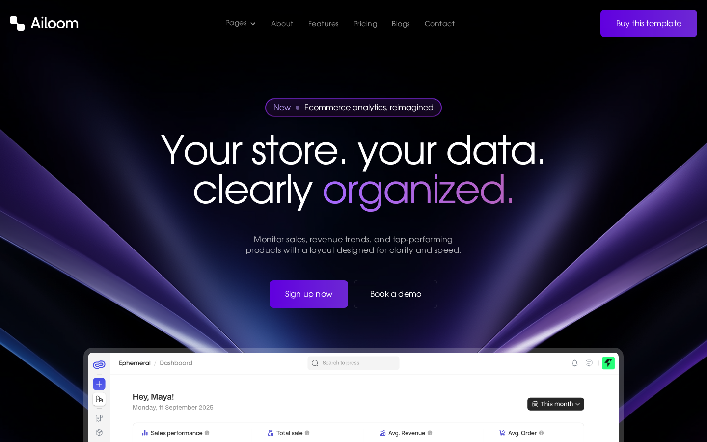 Ailoom — AI SaaS Astro Website Template template preview