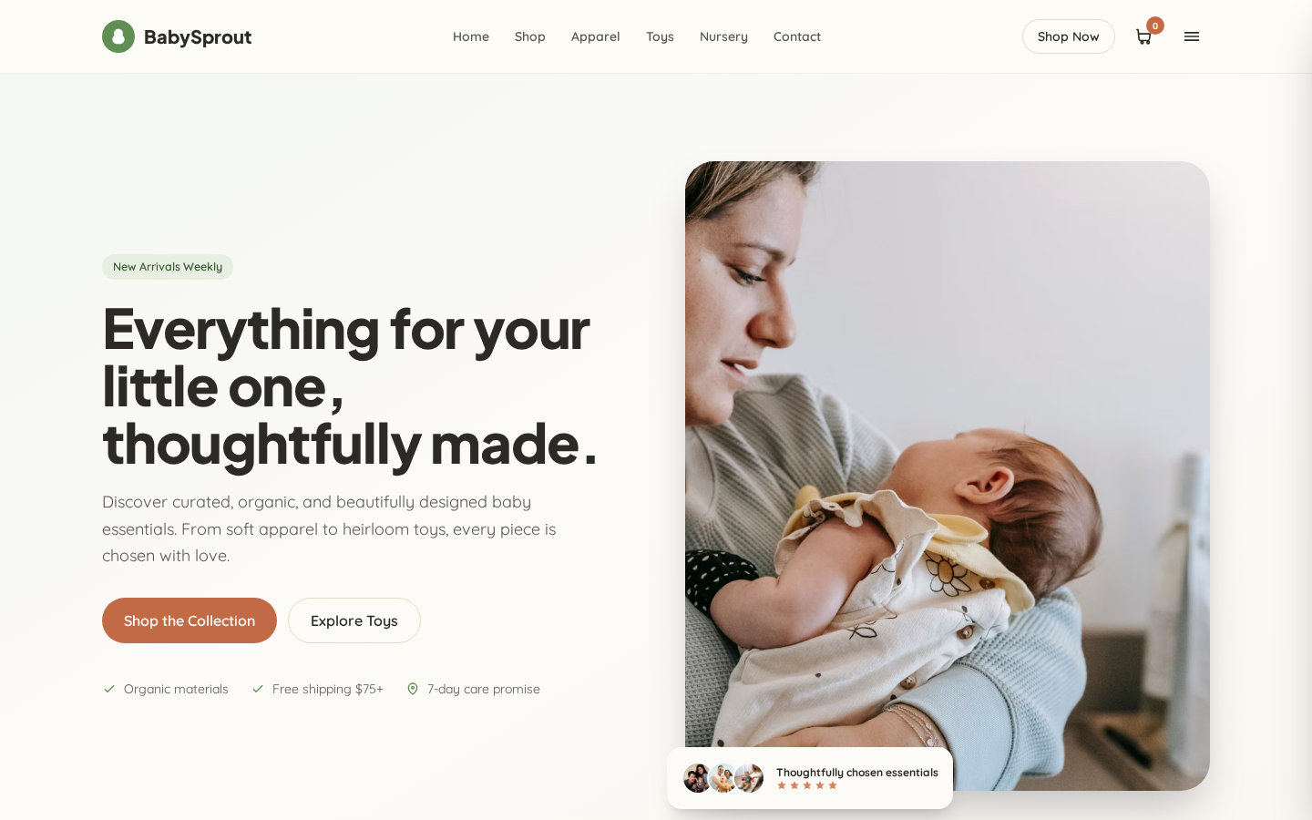BabySprout — Baby & Kids E-commerce Storefront template preview