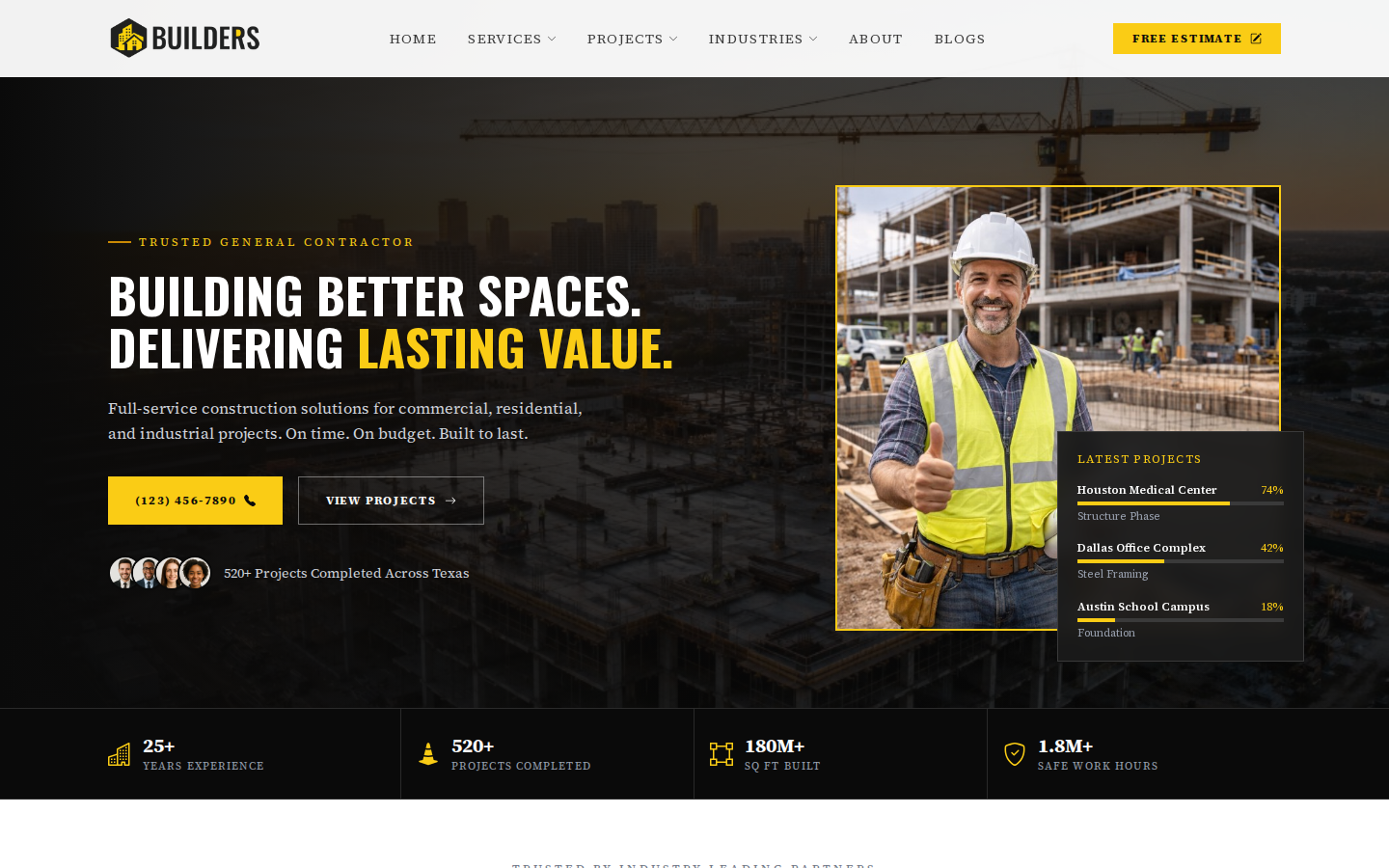 Builders - Construction Company Theme for Astro template preview