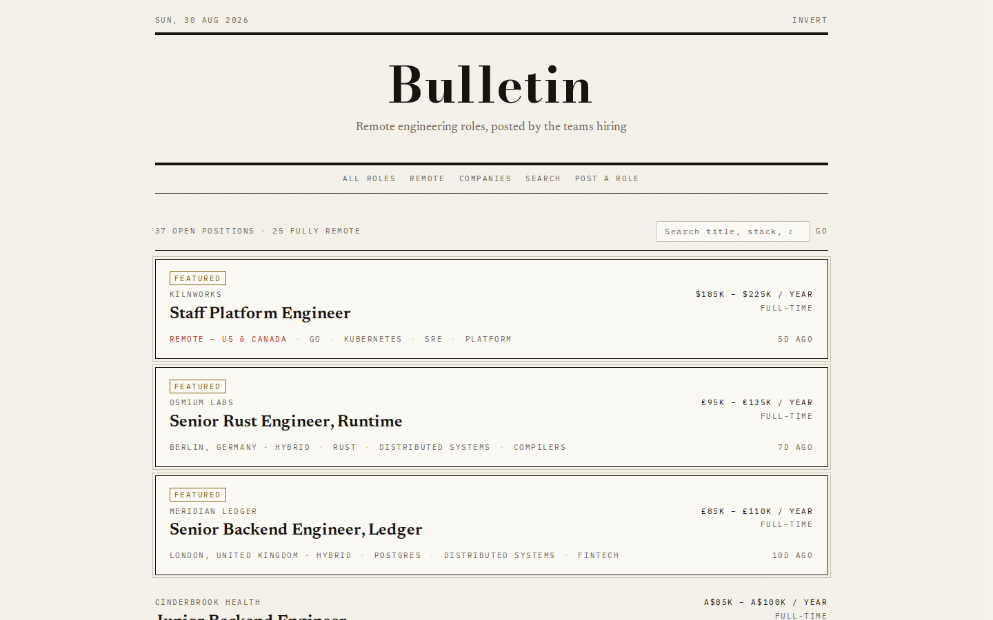Bulletin template preview