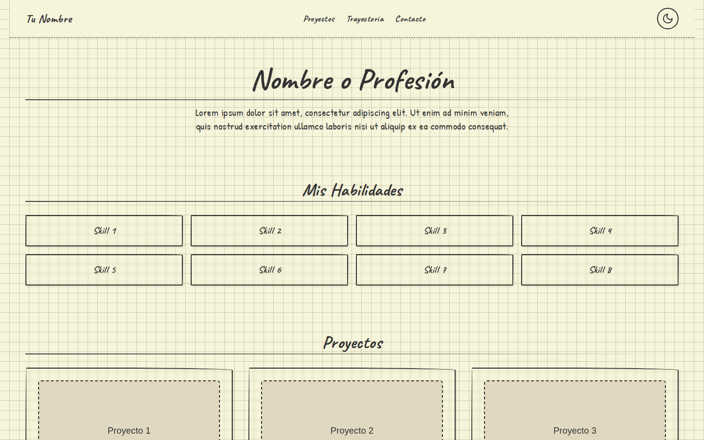 Classic Notebook Portfolio template preview