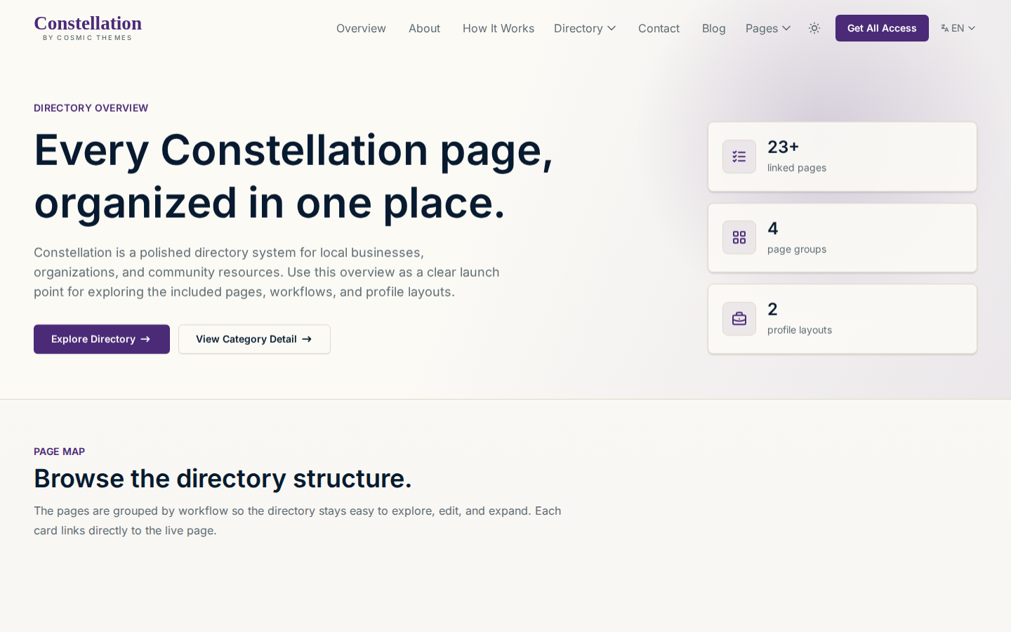 Constellation template preview