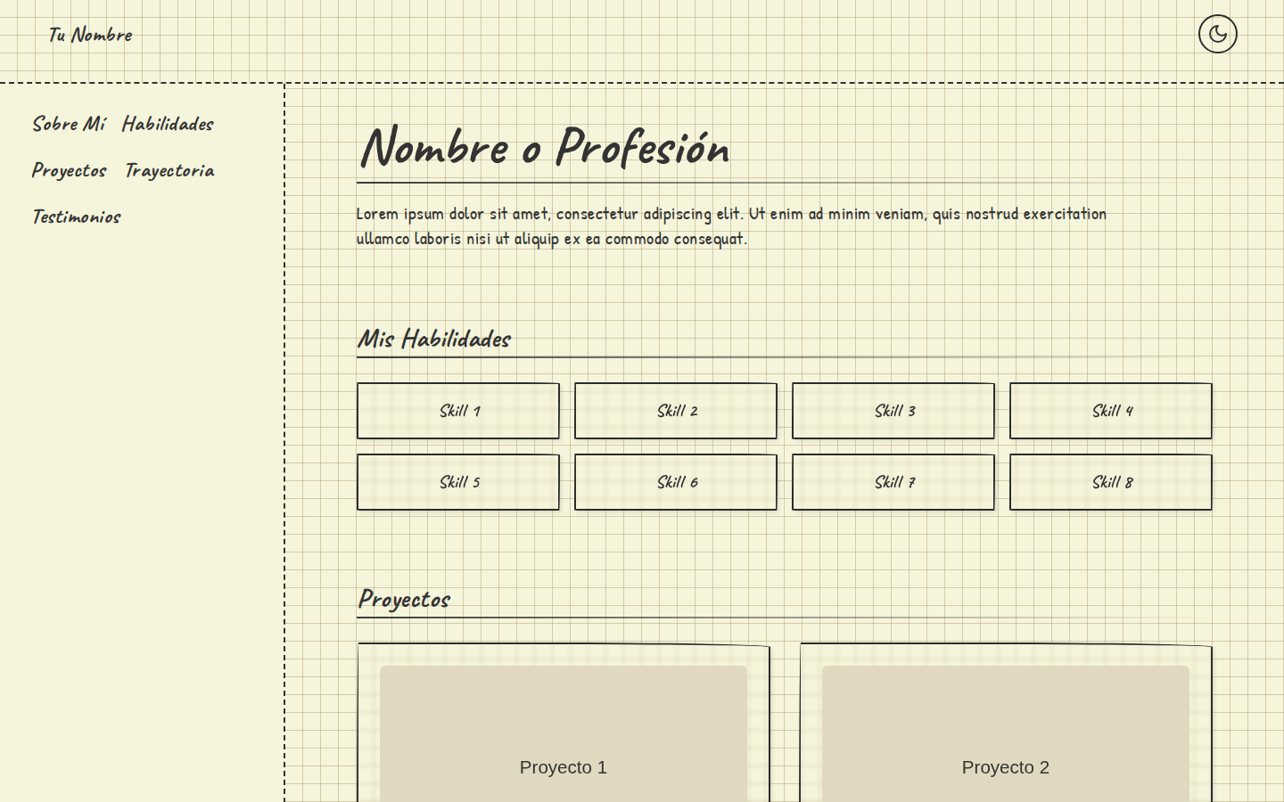 Cornell Notebook Portfolio template preview