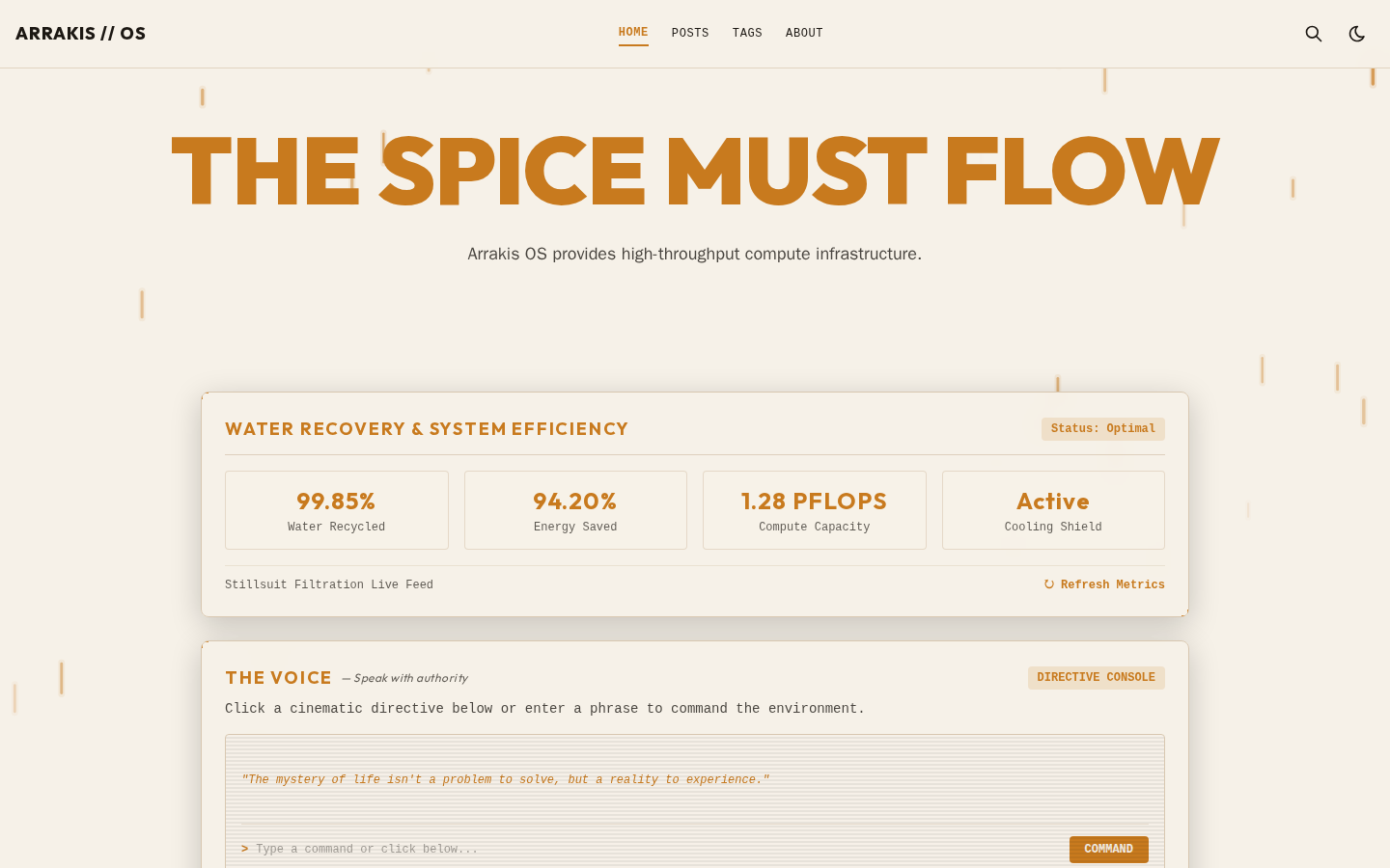 Dune Sci-Fi Astro Theme template preview