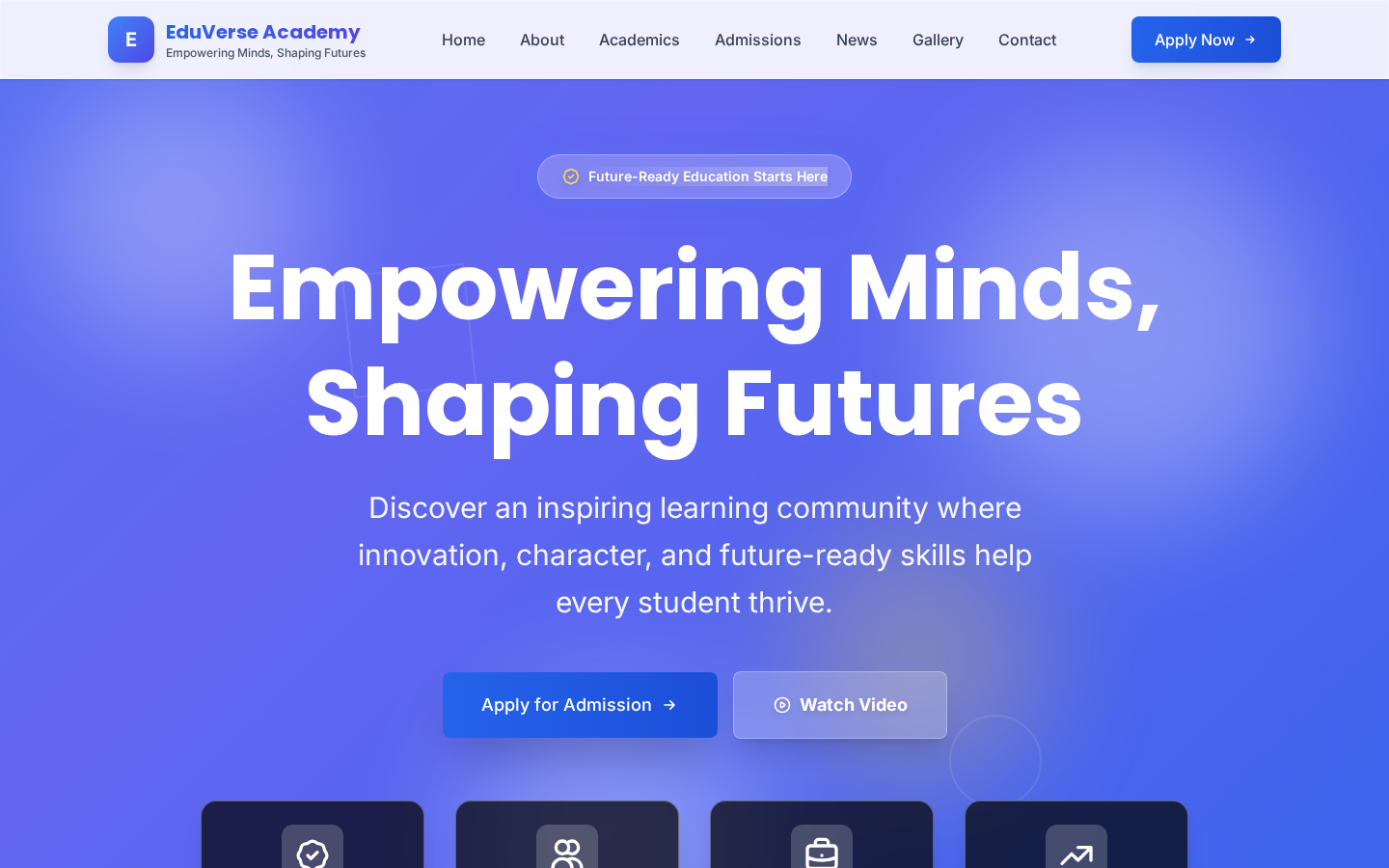 EduVerse Academy — Premium School & Education Astro Theme template preview