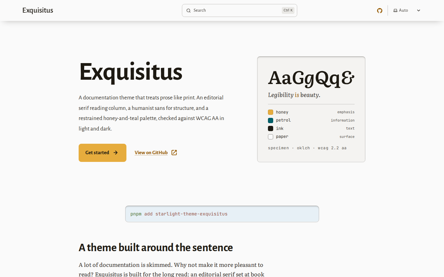 Exquisitus for Starlight template preview