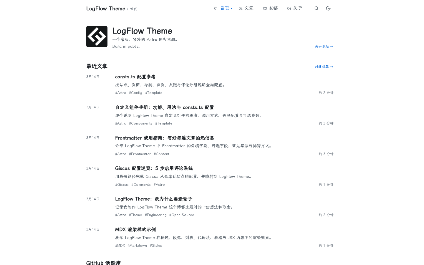 LogFlow Theme template preview