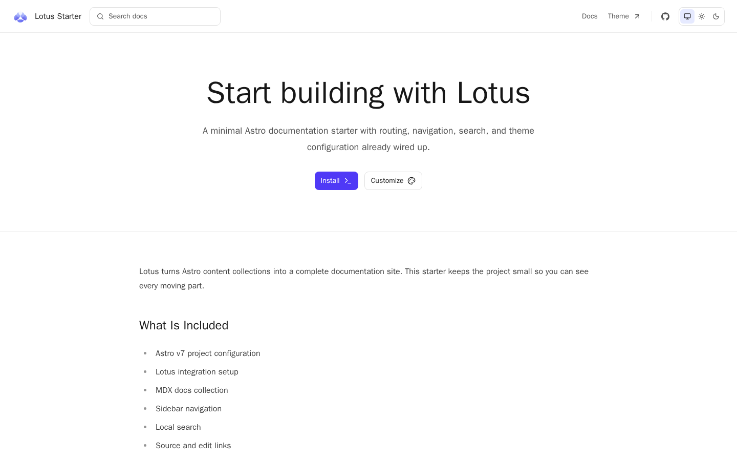 lotus template preview