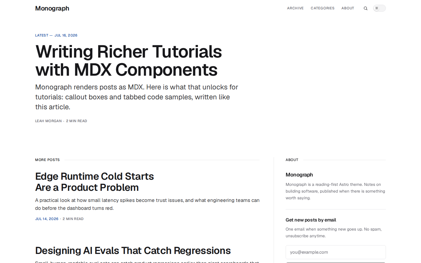 Monograph template preview