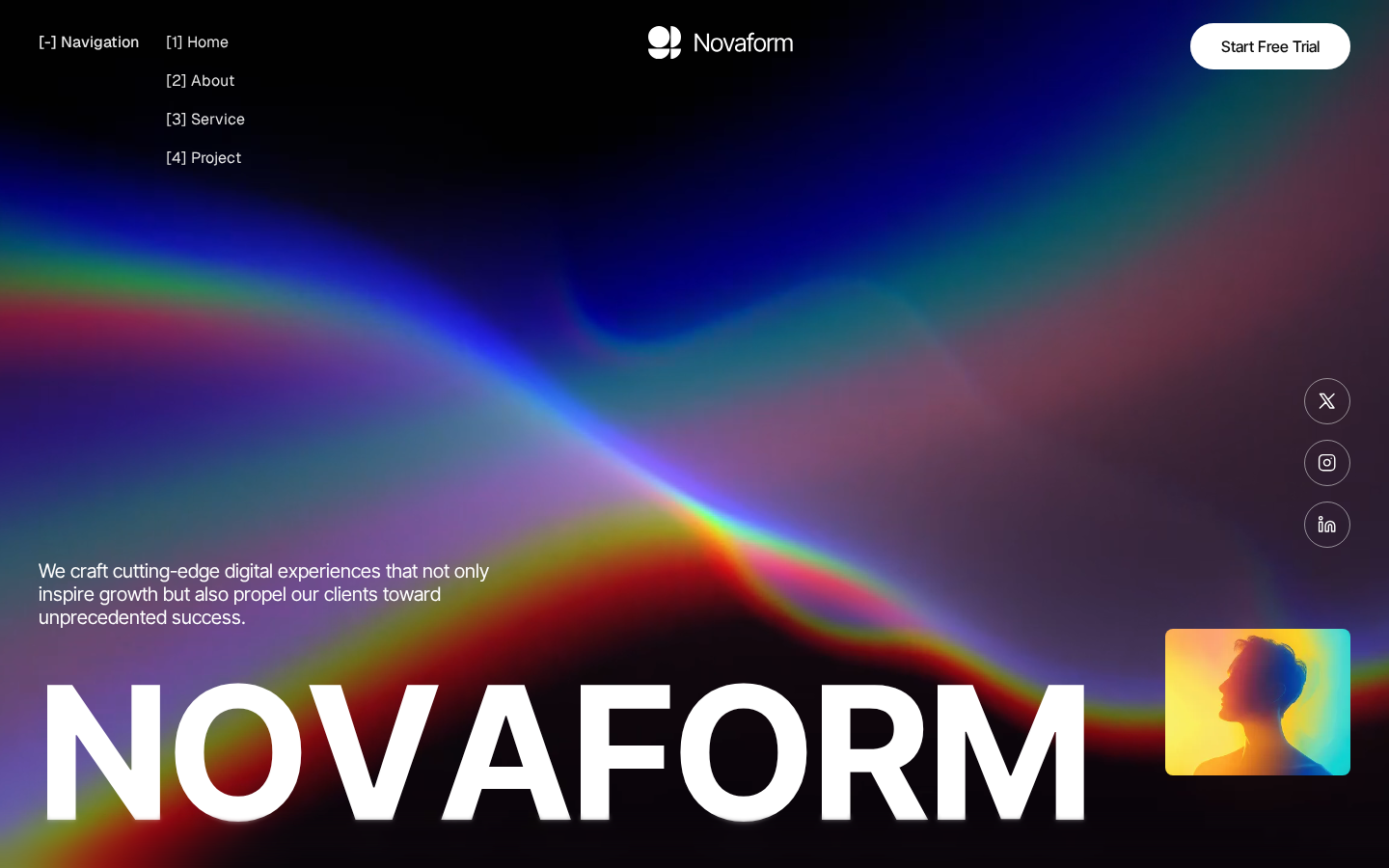 Novaform - Portfolio & Agency Website Astro Theme template preview