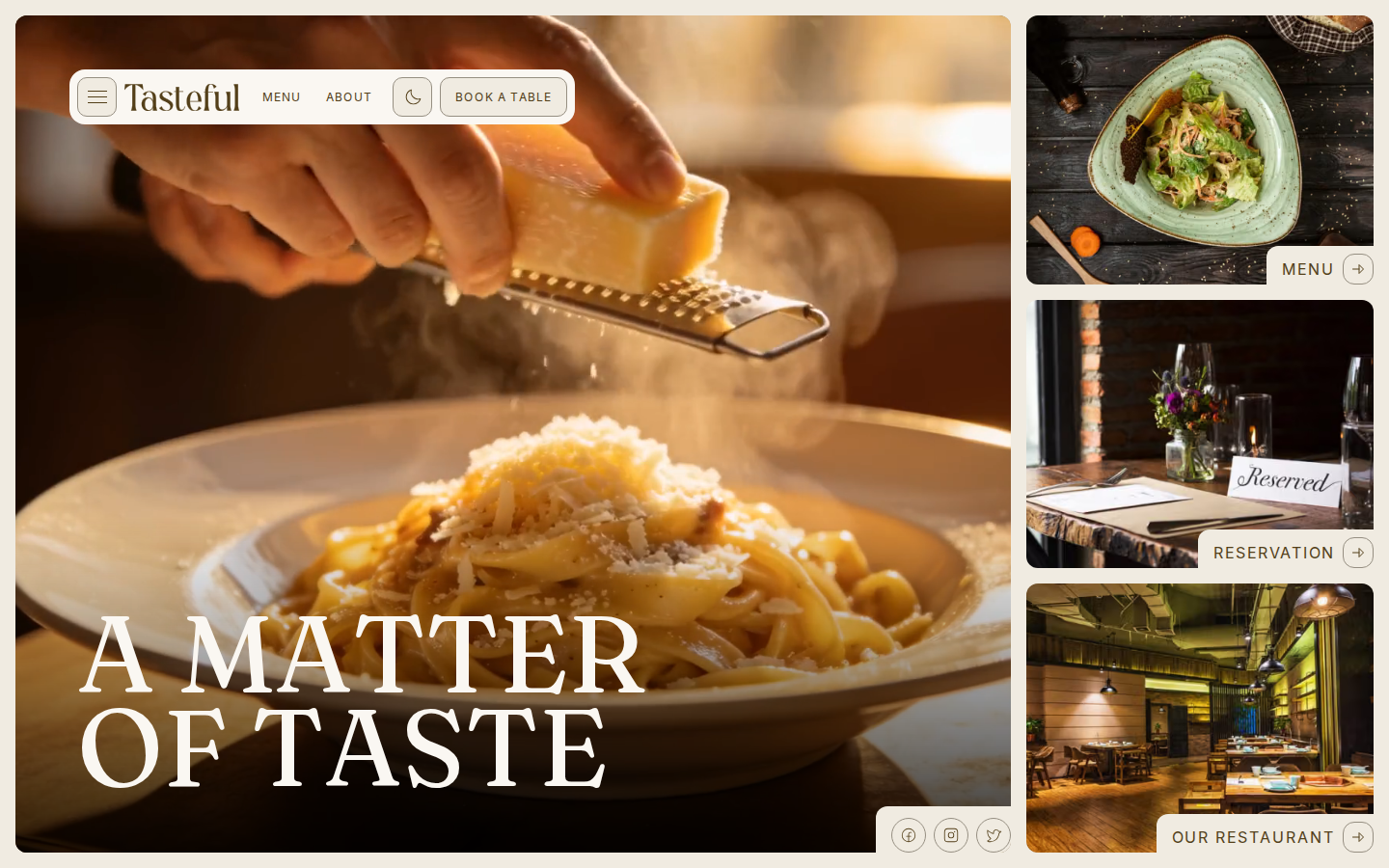 Tasteful — Astro + Sanity Restaurant Template template preview