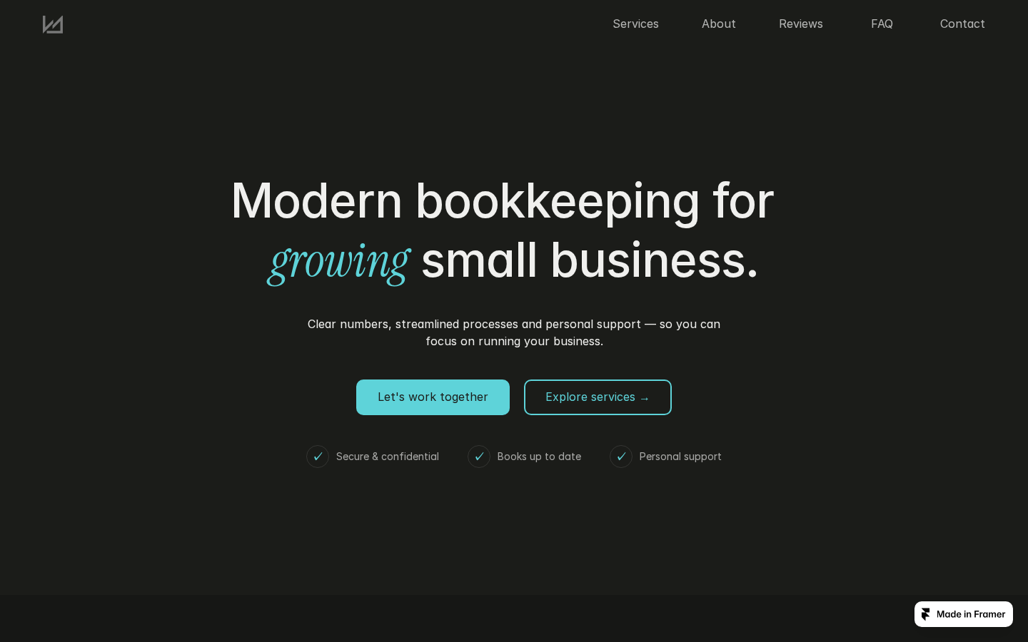 Accountant darkmode template preview