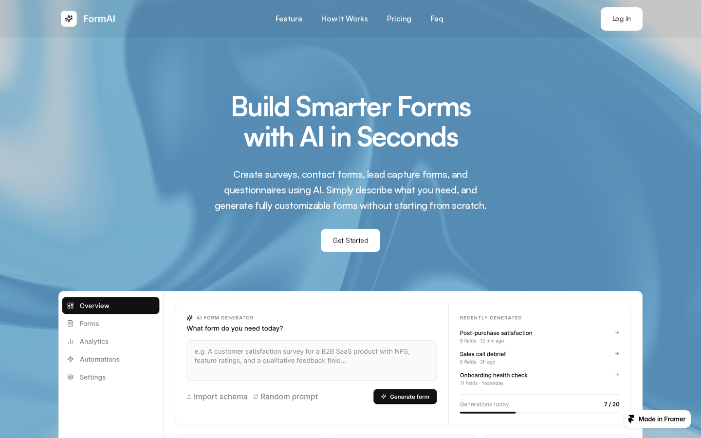 AiForms template preview