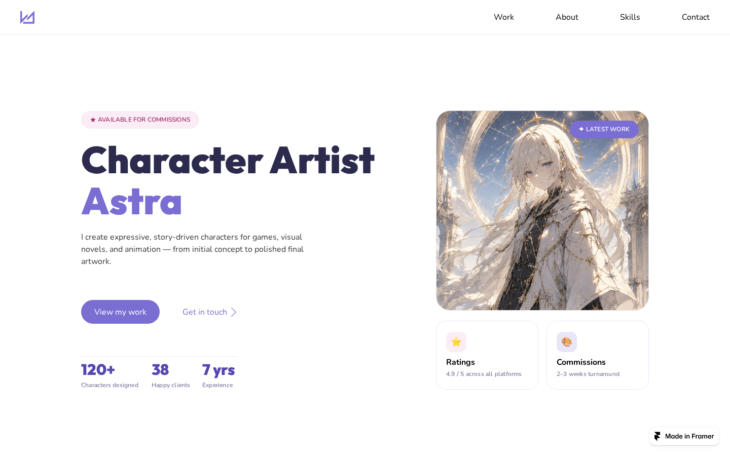 Astra Folio template preview