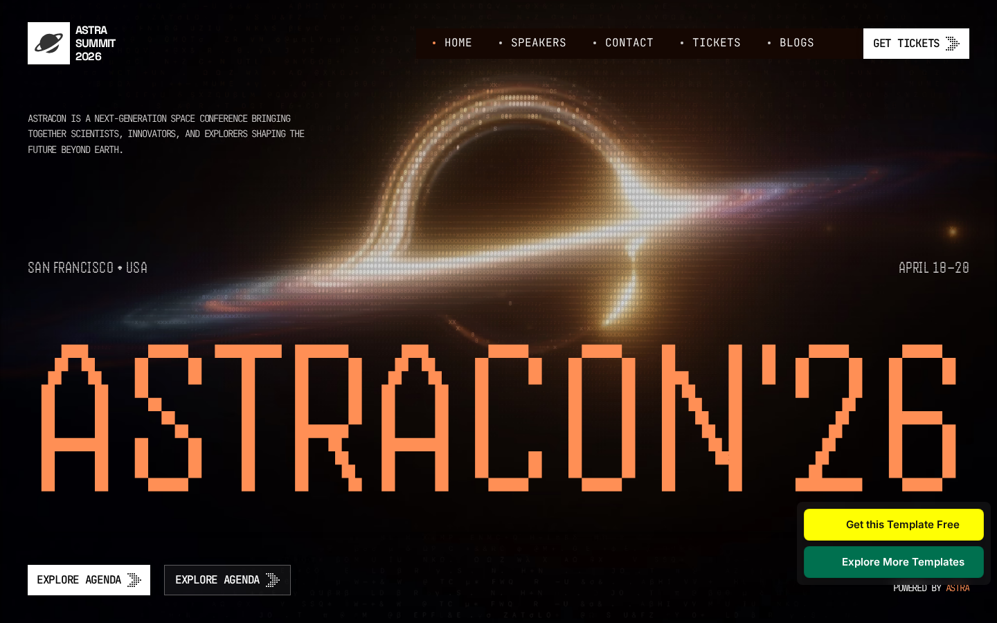 Astracon template preview