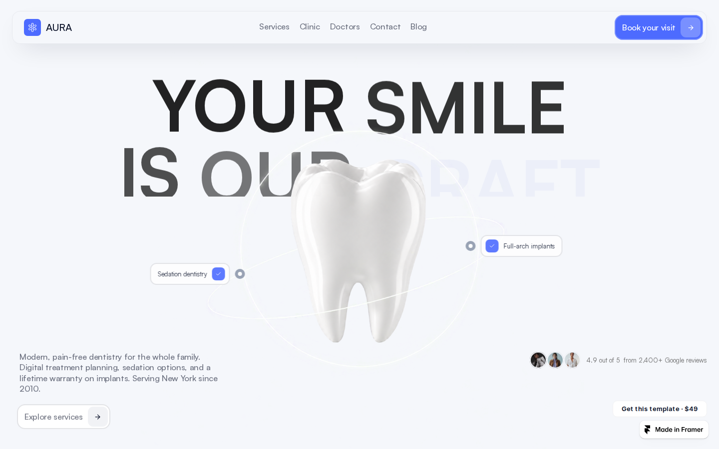 Aura Dent template preview