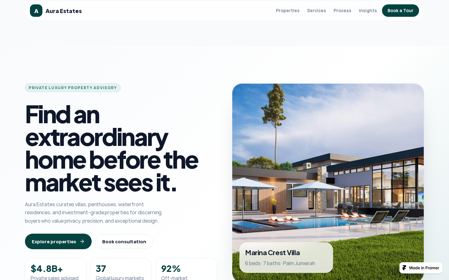 Aura Estates template preview