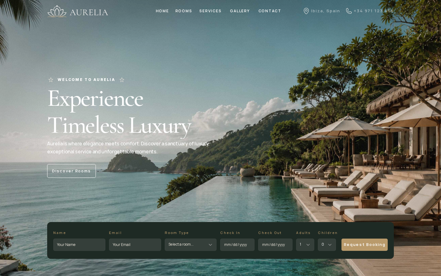 Aurelia Hotel template preview