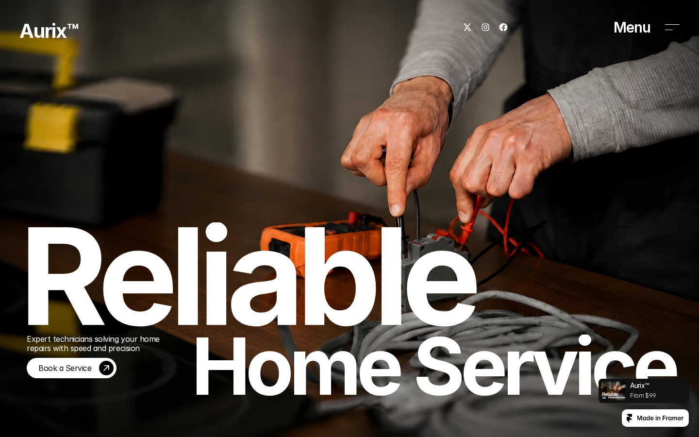Aurix Home template preview