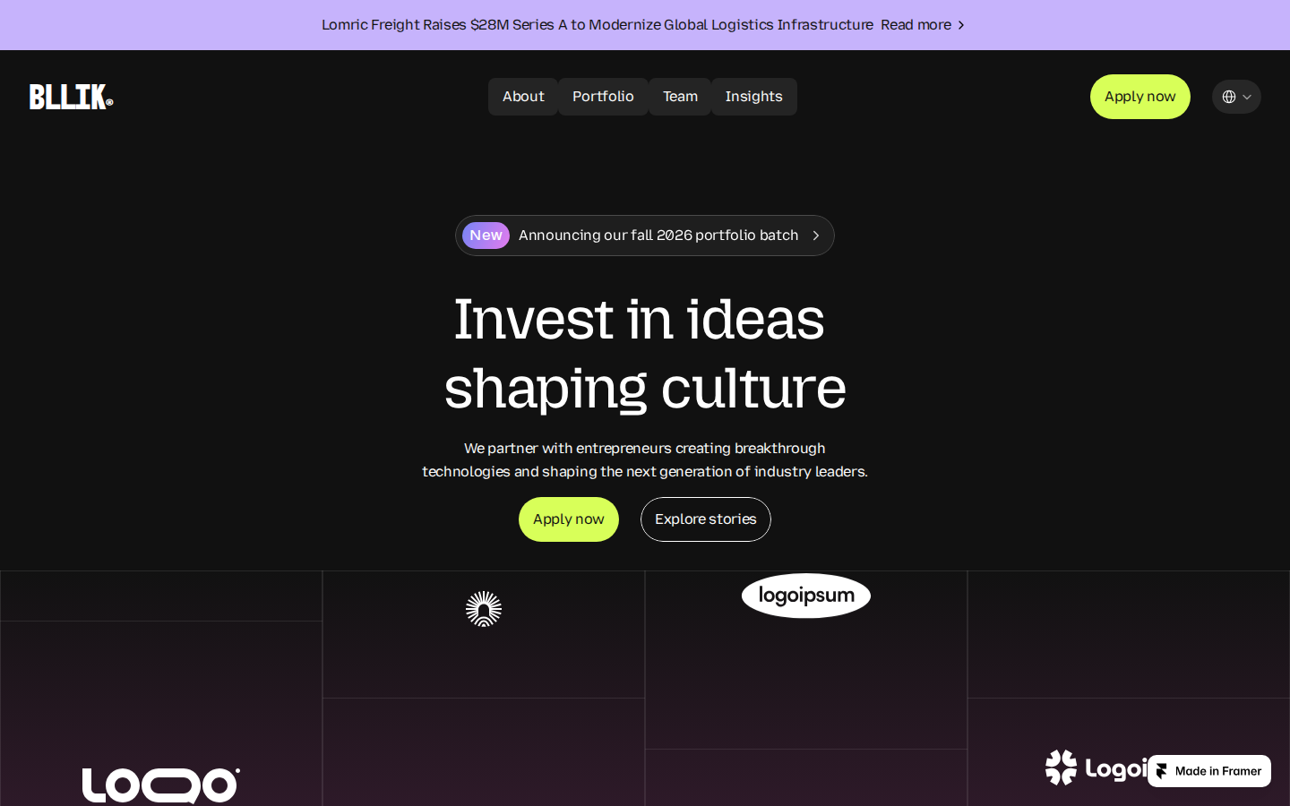 Bllik Ventures template preview
