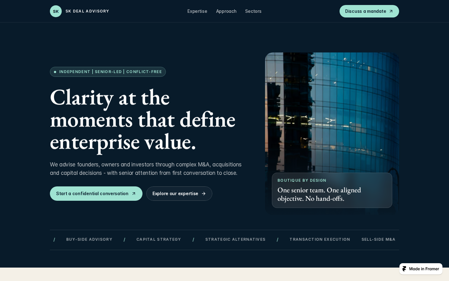 Boutique Advisory template preview