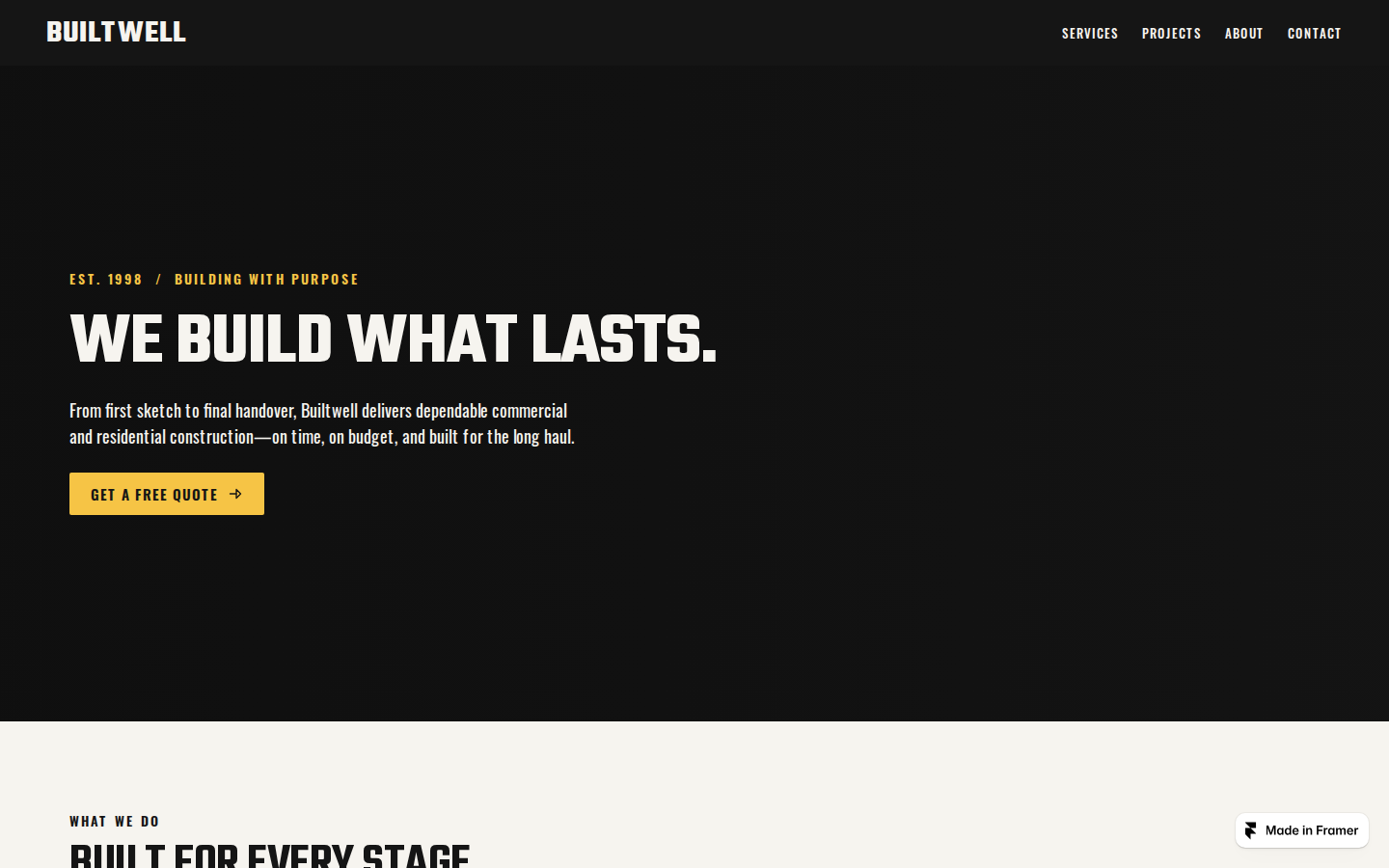 Builtwell template preview