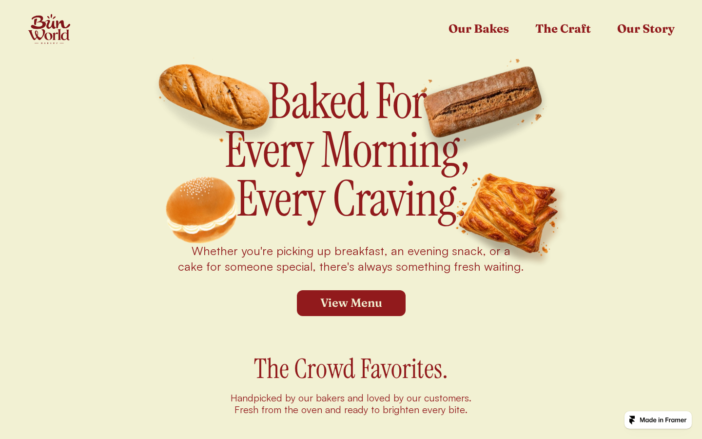 Bun World Bakery template preview