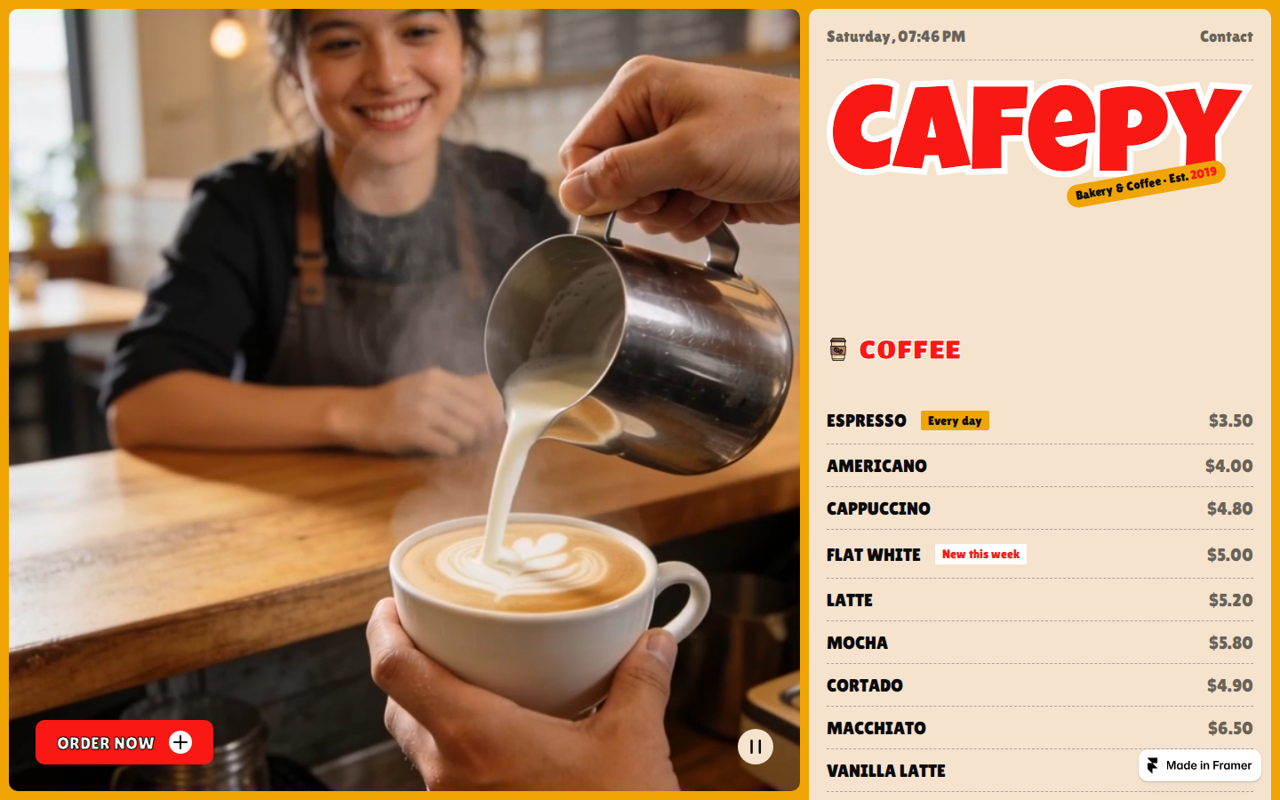 Cafepy template preview