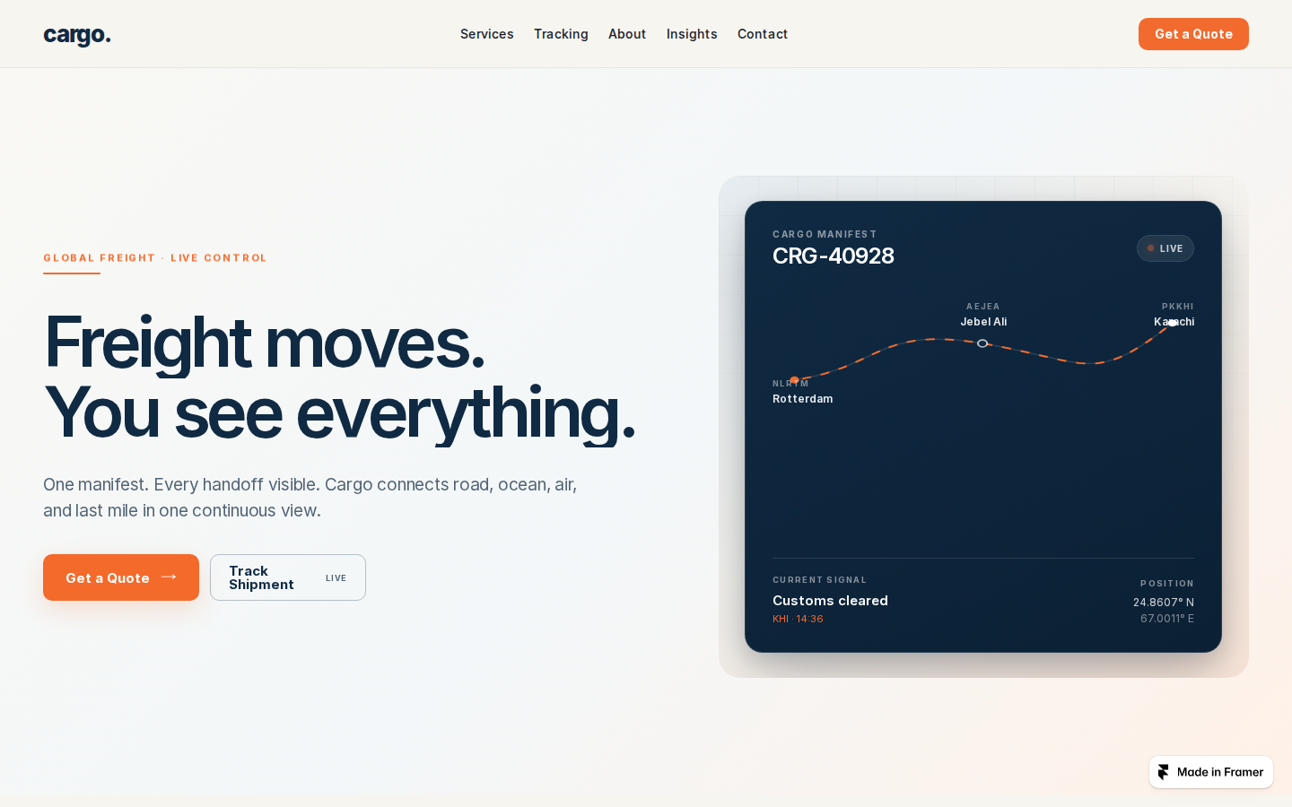 Cargo Logistics template preview