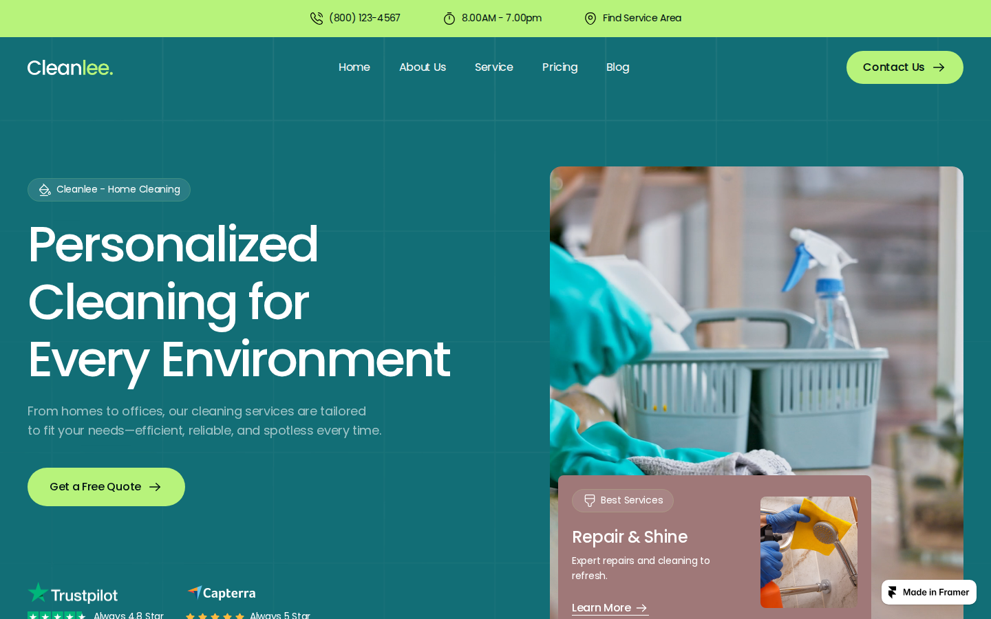 cleanlee template preview