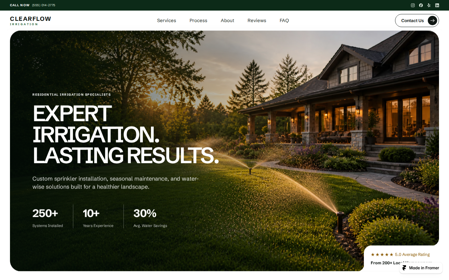 Clearflow Irrigation template preview
