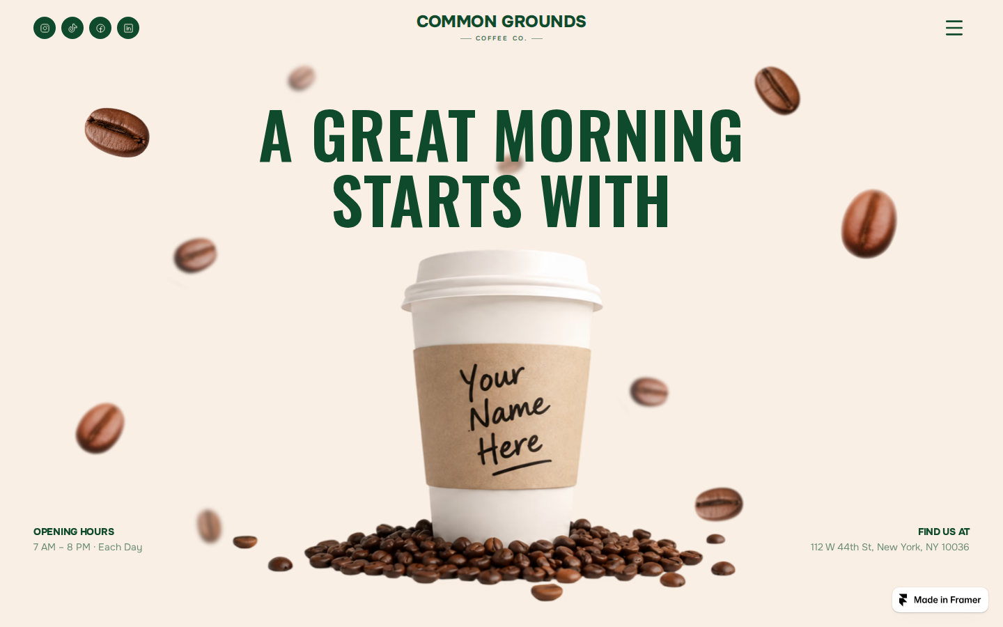 Common Grounds template preview