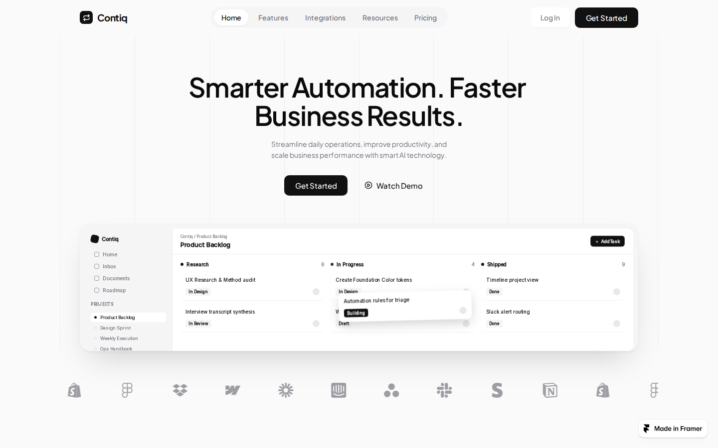 Contiq template preview