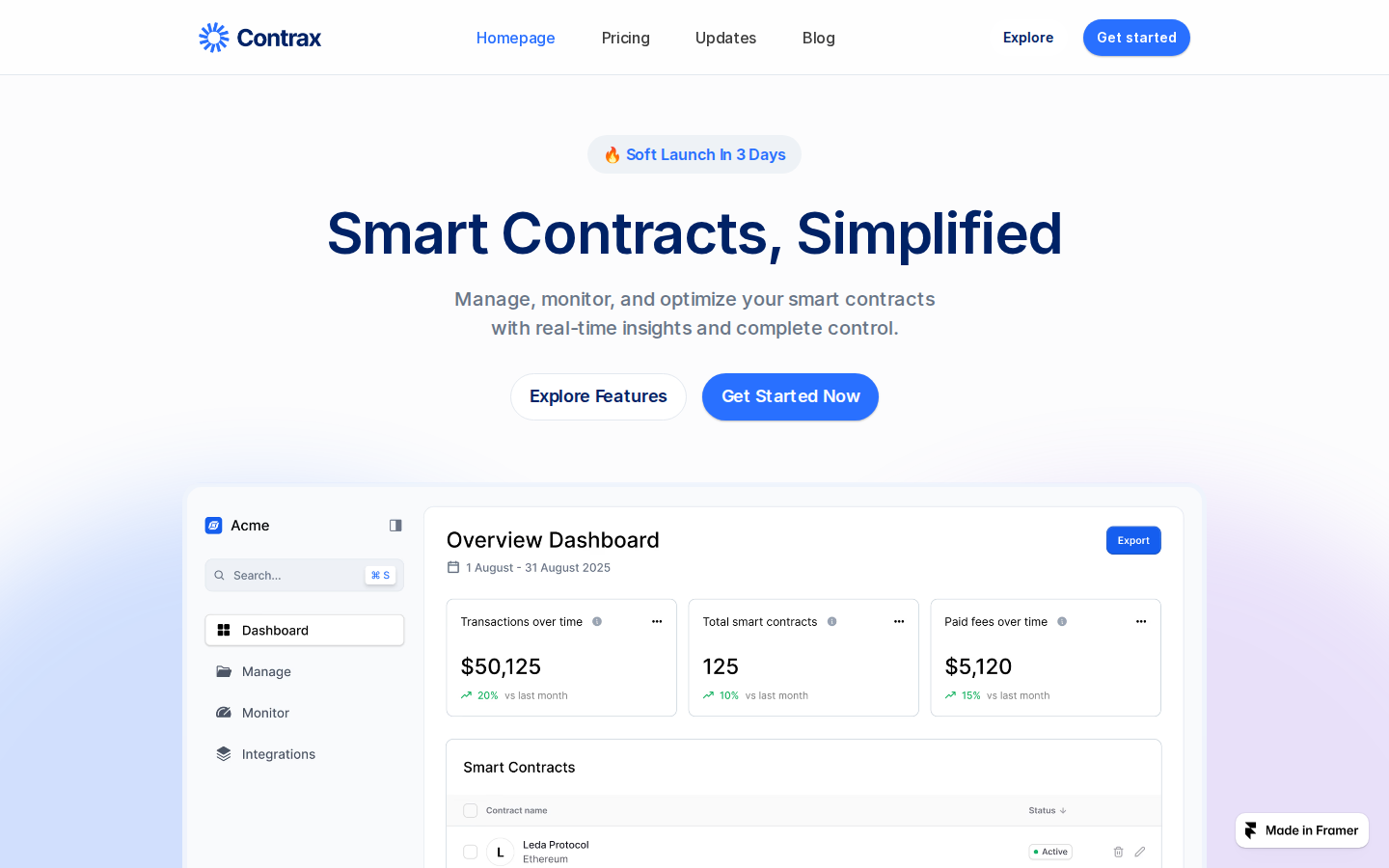 Contrax template preview