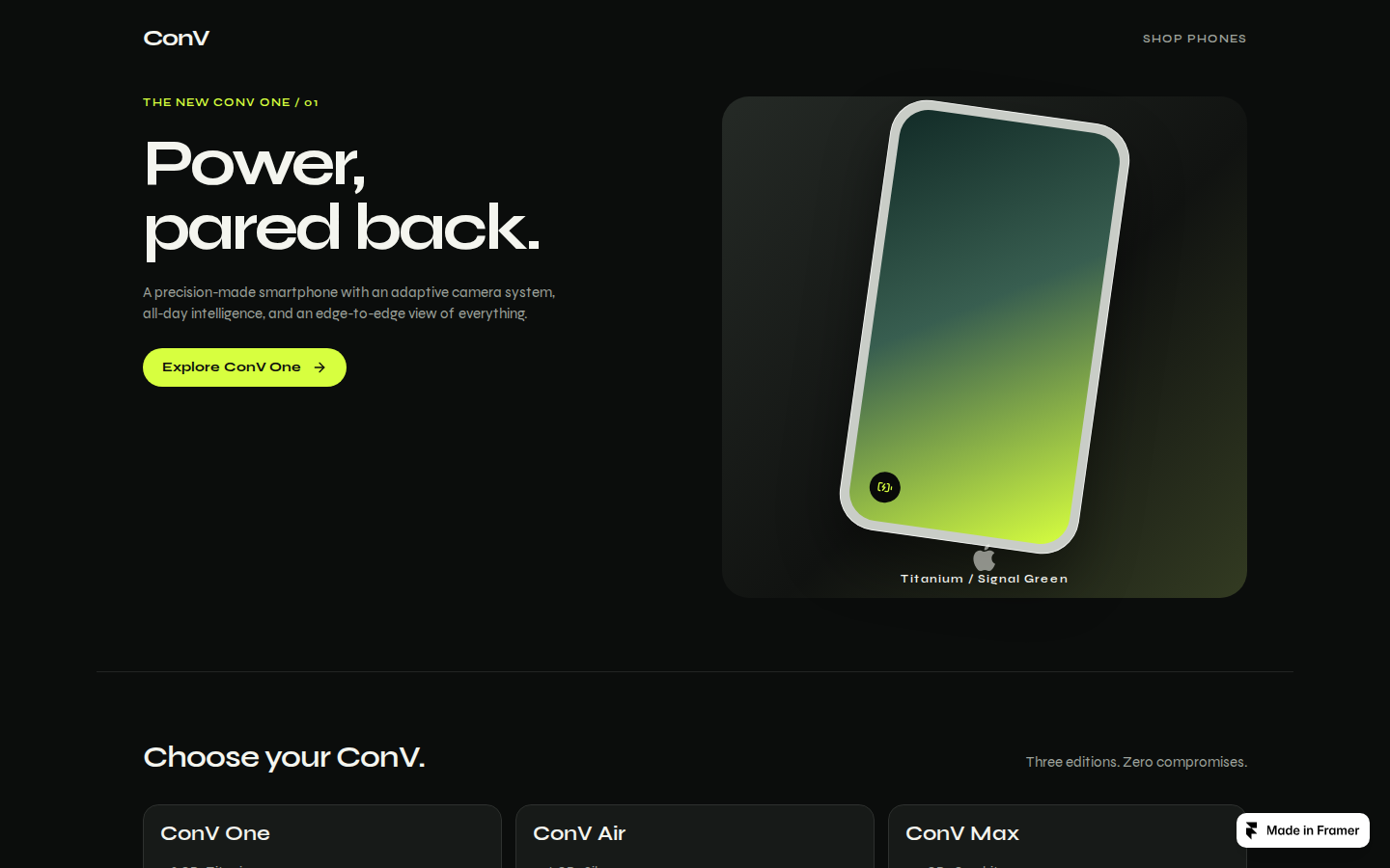 ConV template preview