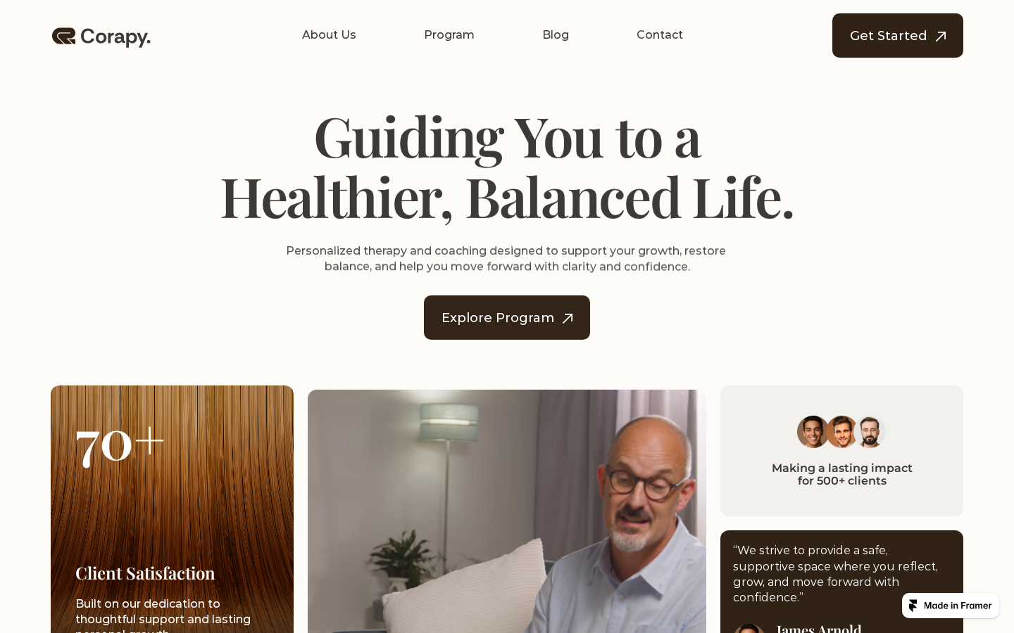 Corapy Well-being template preview
