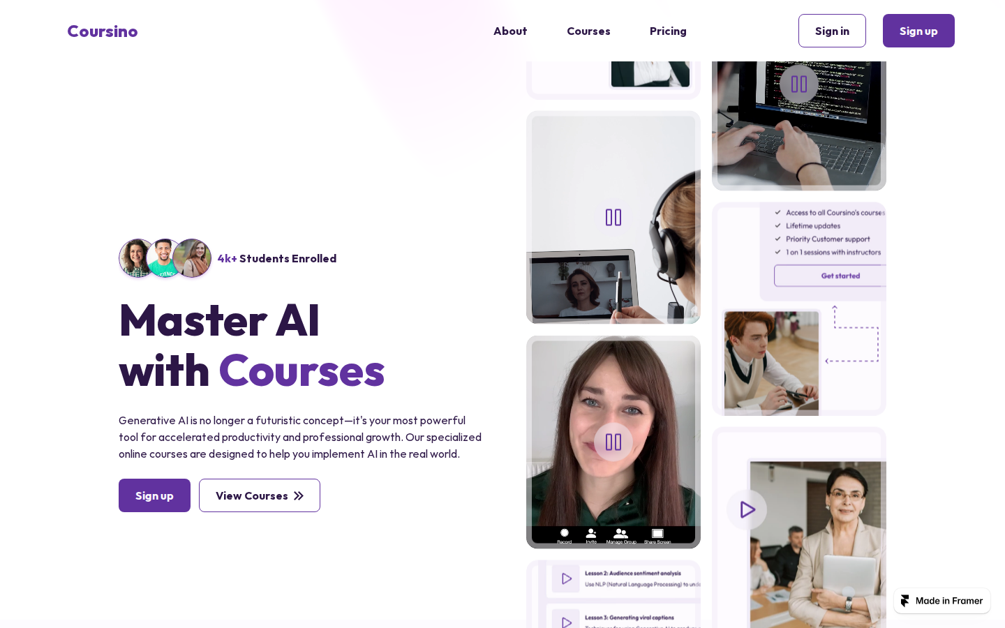 Coursino template preview