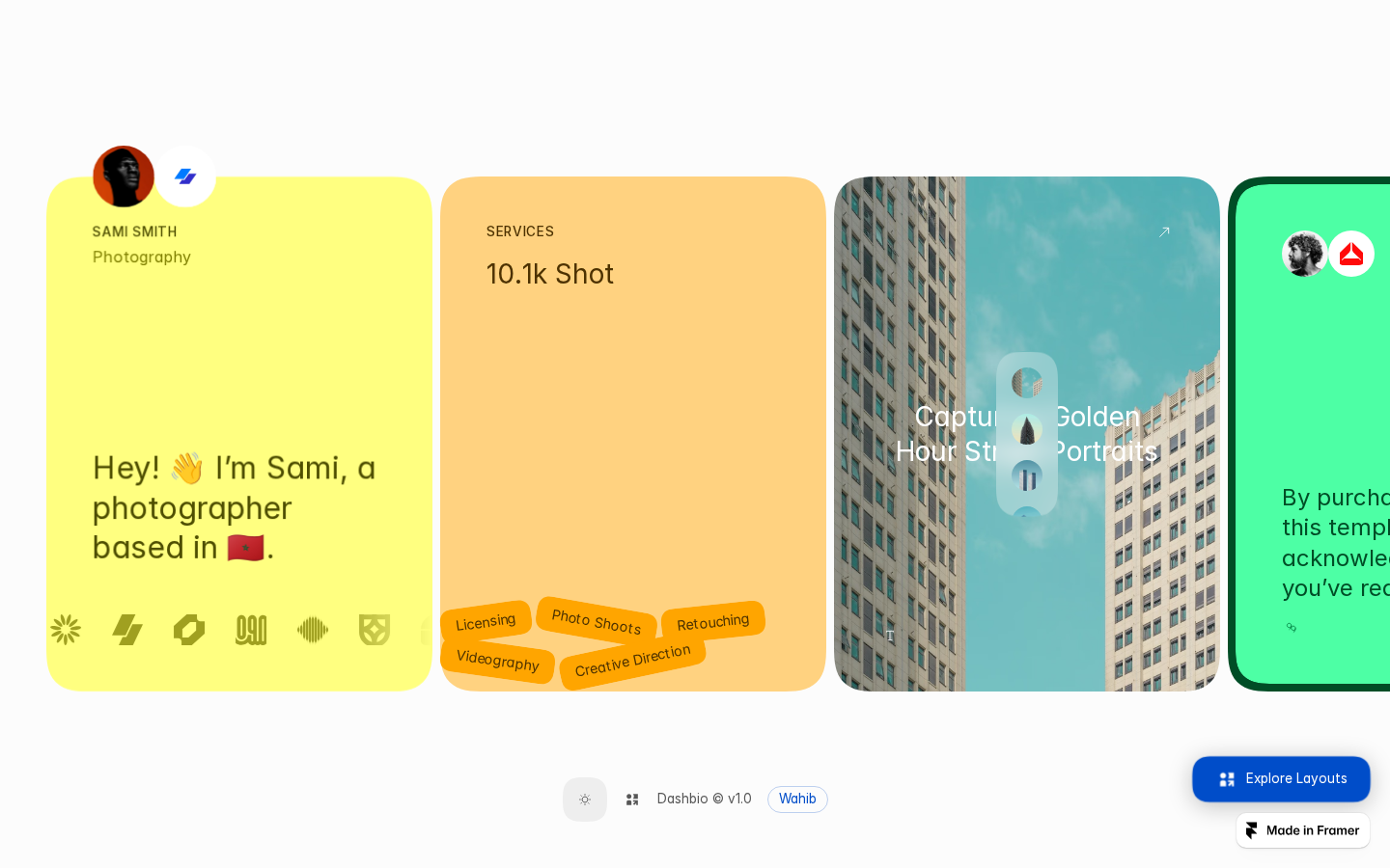 Dashbio template preview