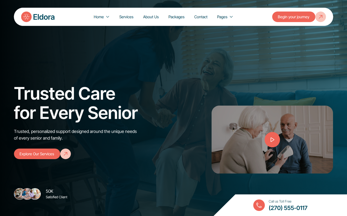 Eldora Senior Care template preview