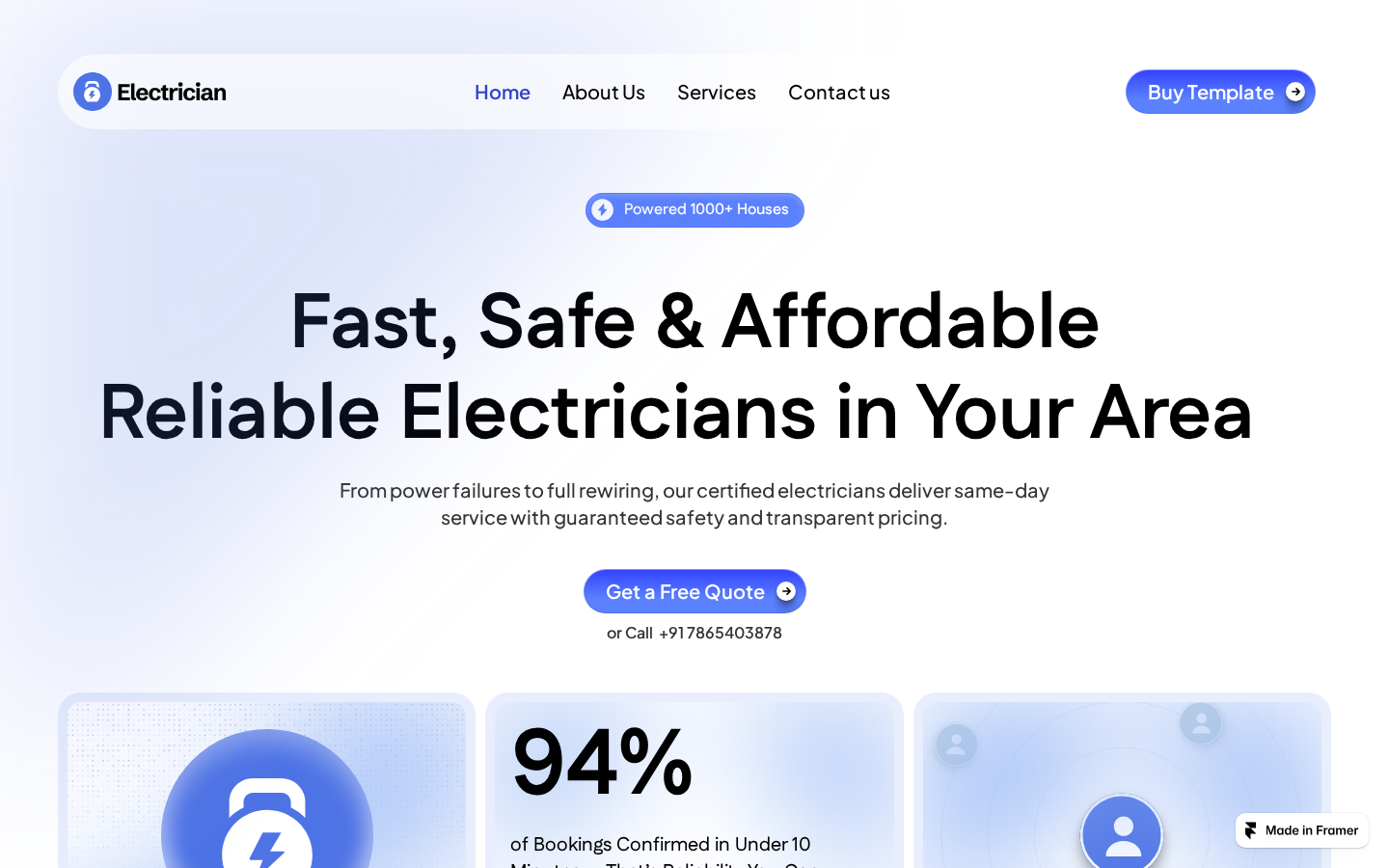 Electrician Service template preview