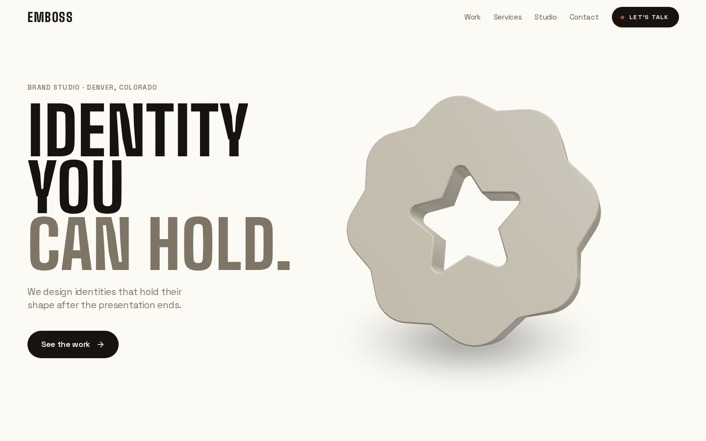 Emboss template preview