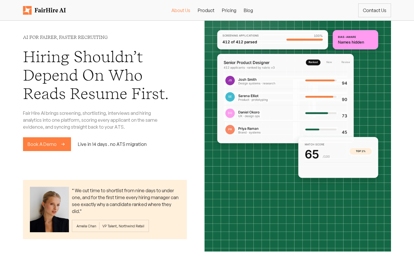 FairHire Talent template preview
