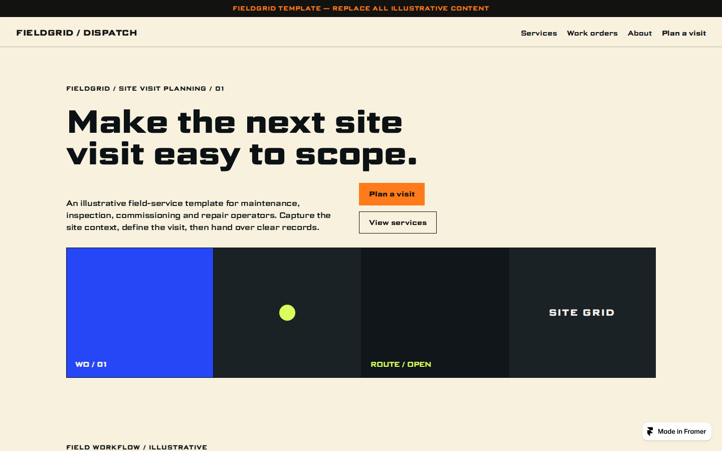 Fieldgrid template preview