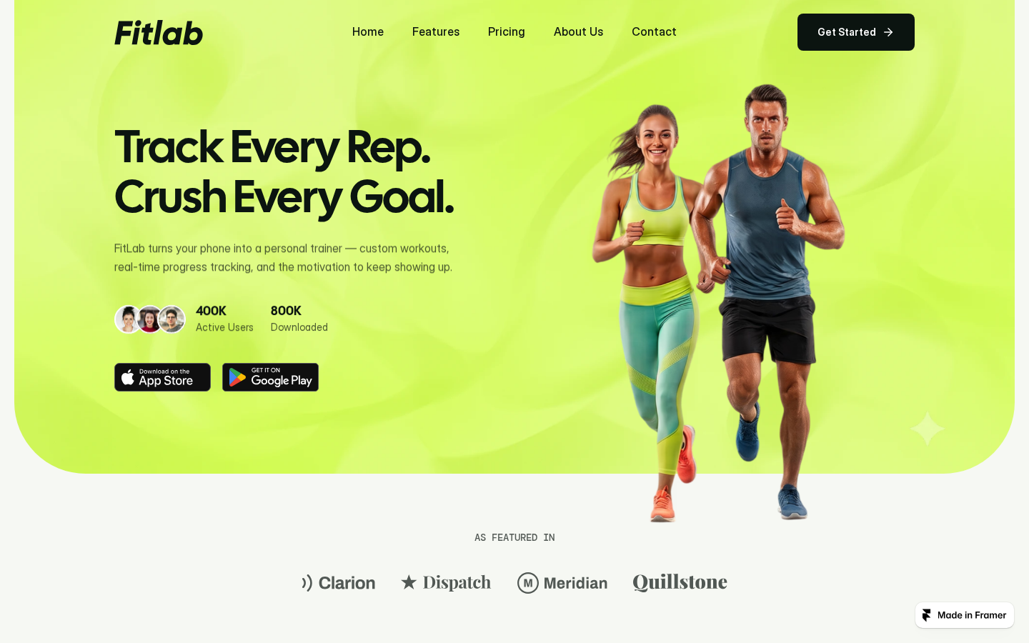 FitLab template preview
