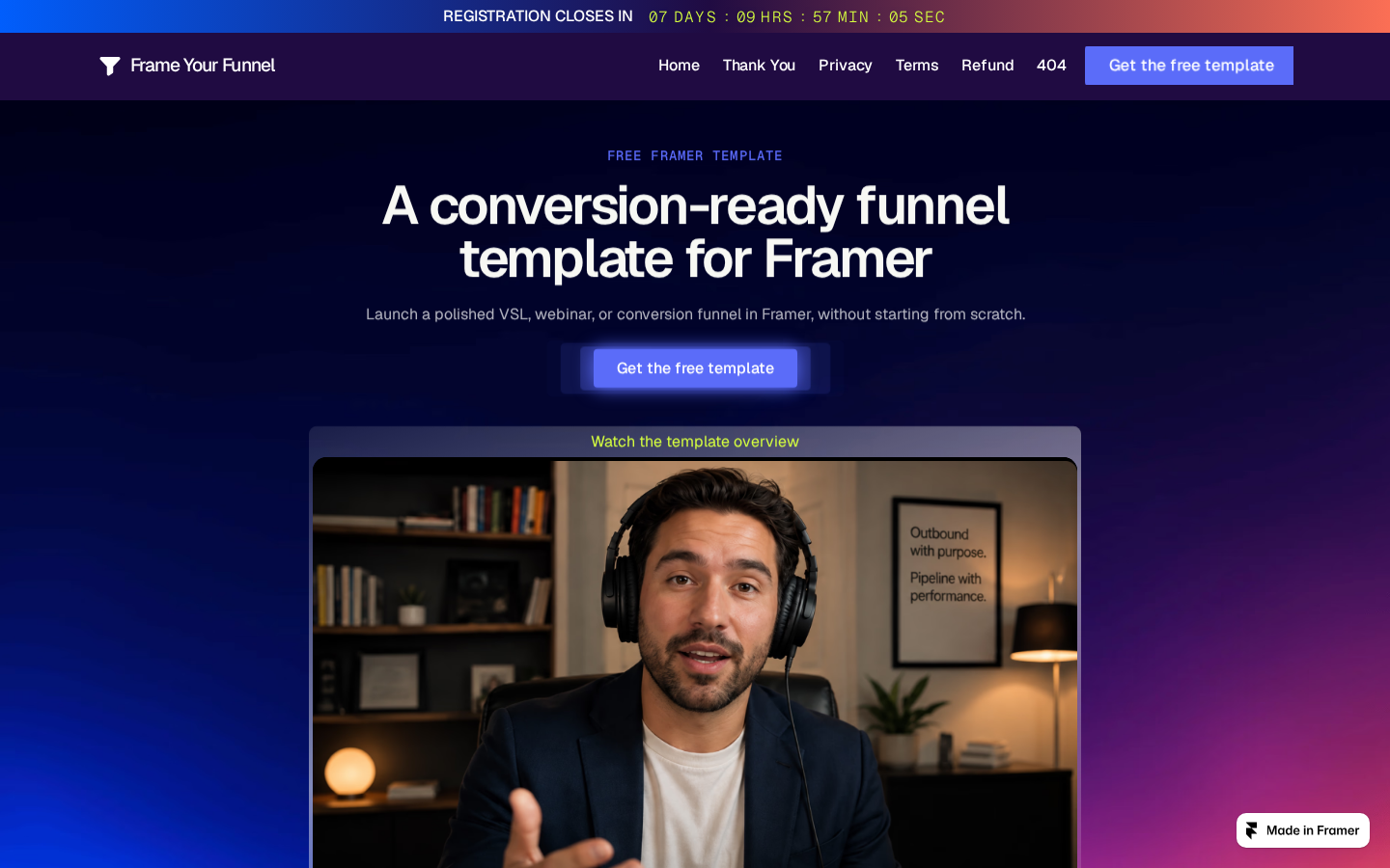 Frame Your Funnel template preview