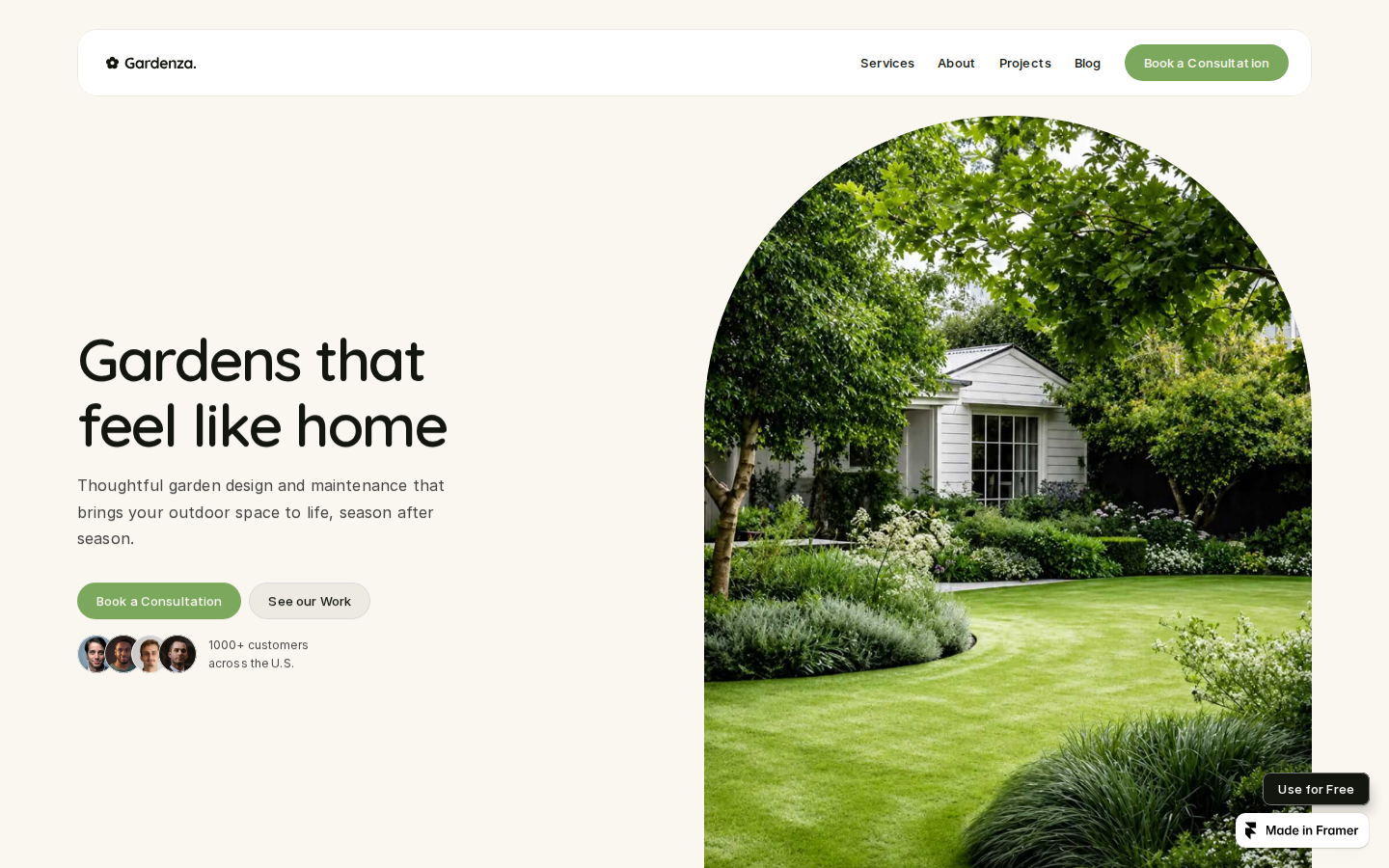 Gardenza template preview