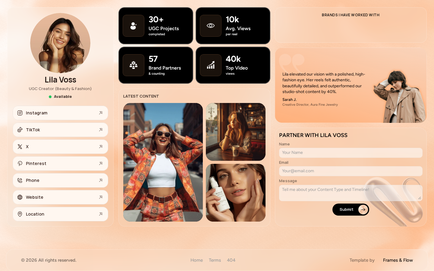 GlowLink Bento template preview