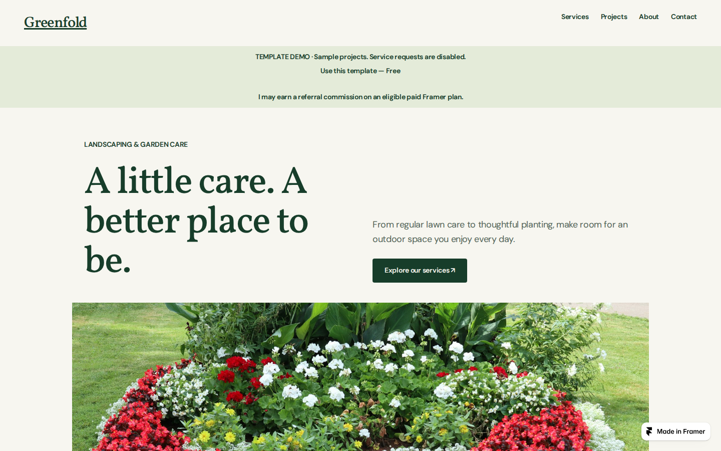 Greenfold template preview