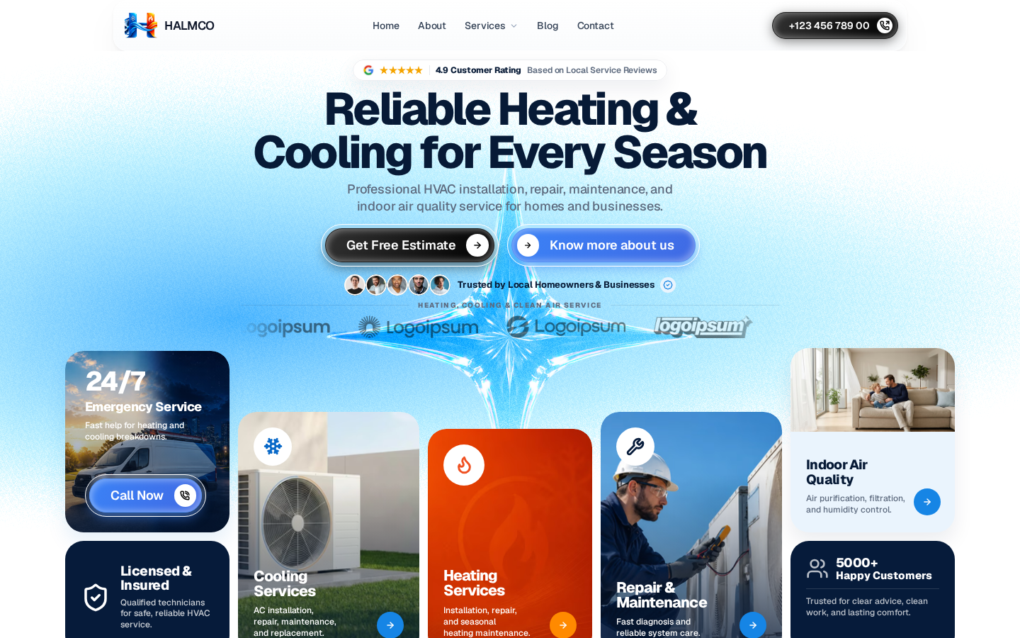 Halmco HVAC template preview
