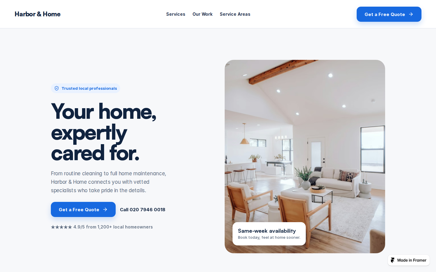 Harbor & Home template preview